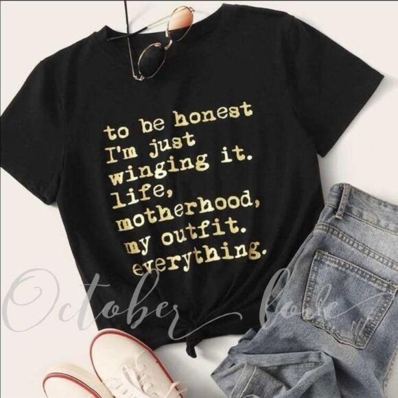 I’m Just Winging It Tee Shirt, L NWT - Picture 1 of 1